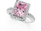White gold Fancy Pink Radiant  Halo Pave Band Solitaire Ring with Prong Setting_67