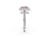 White gold Fancy Pink Radiant  Halo Pave Band Solitaire Ring with Prong Setting_68