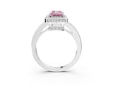 White gold Fancy Pink Radiant  Halo Pave Band Solitaire Ring with Prong Setting_68