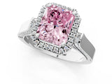 White gold Fancy Pink Radiant  Halo Pave Split Shank Prong Setting Ring_28