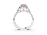 White gold Fancy Pink Radiant  Halo Pave Split Shank Prong Setting Ring_30