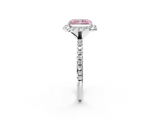 White gold Fancy Pink Radiant  Halo Round Diamond Pavé Band Four-Prong Ring_22