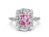 White gold Fancy Pink Radiant  Halo Round Diamond Pave Band with Four-Prong Setting_49