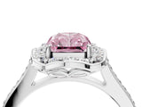White gold Fancy Pink Radiant  Halo Round Diamond Pave Band with Four-Prong Setting_53