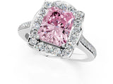 White gold Fancy Pink Radiant  Halo Round Diamond Pave Band with Four-Prong Setting_54