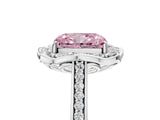 White gold Fancy Pink Radiant  Halo Round Diamond Pave Band with Four-Prong Setting_58