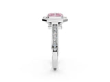 White gold Fancy Pink Radiant  Halo Solitaire Diamond Ring with Pave Band and Bezel Setting_51