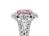 White gold Fancy Pink Radiant  Halo Split Shank Diamond Engagement Ring with Pave Band and Four-Prong Setting_59