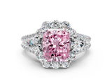 White gold Fancy Pink Radiant  Halo Split Shank Diamond Engagement Ring with Prong Setting_20