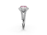 White gold Fancy Pink Radiant  Halo Split Shank Diamond Engagement Ring with Prong Setting_22