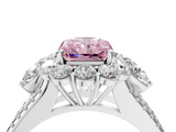 White gold Fancy Pink Radiant  Halo Split Shank Diamond Engagement Ring with Prong Setting_24