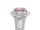 White gold Fancy Pink Radiant  Halo Split Shank Diamond Engagement Ring with Prong Setting_25