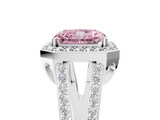 White gold Fancy Pink Radiant  Halo Split Shank Diamond Ring with Four-Prong Setting_38