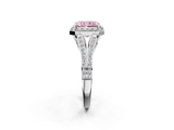 White gold Fancy Pink Radiant  Halo Split Shank Diamond Ring with Prong Setting_22