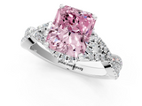 White gold Fancy Pink Radiant  Halo Twist Band Solitaire Prong Setting Ring_60