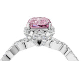 White gold Fancy Pink Radiant  Halo Twist Band Solitaire Ring with Six-Prong Setting_7