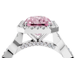 White gold Fancy Pink Radiant  Halo Twist Band Solitaire Ring_24