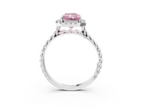 White gold Fancy Pink Radiant  Halo Twisted Band Four-Prong Diamond Ring_23