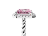 White gold Fancy Pink Radiant  Halo Twisted Band Four-Prong Diamond Ring_25