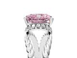 White gold Fancy Pink Radiant  Halo Twisted Band Four-Prong Ring_37