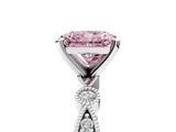White gold Fancy Pink Radiant  Milgrain Bezel Diamond Engagement Ring with Solitaire Prong Setting_182