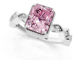 White gold Fancy Pink Radiant  Milgrain Marquise Diamond Twist Band Ring_63