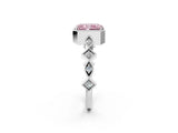 White gold Fancy Pink Radiant  Milgrain Marquise Diamond Twist Band Ring_64