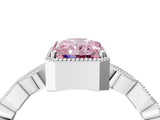 White gold Fancy Pink Radiant  Milgrain Marquise Diamond Twist Band Ring_65