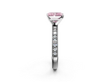 White gold Fancy Pink Radiant  Milgrain Pave Diamond Engagement Ring with Four-Prong Setting_168