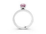 White gold Fancy Pink Radiant  Milgrain Pave Diamond Engagement Ring with Four-Prong Setting_169