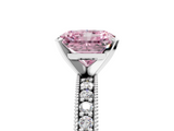 White gold Fancy Pink Radiant  Milgrain Pave Diamond Engagement Ring with Four-Prong Setting_171