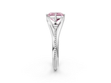 White gold Fancy Pink Radiant  Solitaire Beaded Band Six-Prong Setting_2