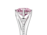White gold Fancy Pink Radiant  Solitaire Beaded Band Six-Prong Setting_5