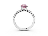 White gold Fancy Pink Radiant  Solitaire Bezel Accent Diamond Engagement Ring with Beaded Band and Four-Prong Setting_27