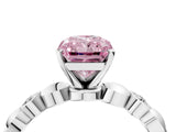 White gold Fancy Pink Radiant  Solitaire Bezel-Set Diamond Ring with Beaded Band and Four-Prong Setting_36