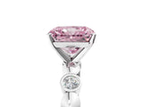 White gold Fancy Pink Radiant  Solitaire Bezel-Set Diamond Ring with Beaded Band and Four-Prong Setting_37