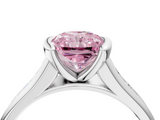 White gold Fancy Pink Radiant  Solitaire Bezel-Set Diamond Ring with Channel-Set Band_41