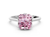White gold Fancy Pink Radiant  Solitaire Cathedral Diamond Ring with Six-Prong Setting_17