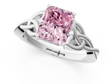 White gold Fancy Pink Radiant  Solitaire Celtic Knot Engagement Ring with Four-Prong Setting_60
