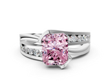 White gold Fancy Pink Radiant  Solitaire Channel-Set Split Shank Ring with Tension Prong Setting_3