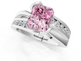 White gold Fancy Pink Radiant  Solitaire Channel-Set Split Shank Ring with Tension Prong Setting_4