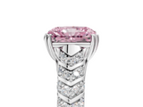 White gold Fancy Pink Radiant  Solitaire Chevron Pave Diamond Engagement Ring with Six-Prong Setting_8