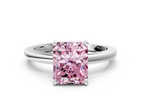 White gold Fancy Pink Radiant  Solitaire Diamond Engagement Ring with Four-Prong Setting on a Classic Band_3