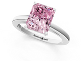 White gold Fancy Pink Radiant  Solitaire Diamond Engagement Ring with Four-Prong Setting on a Classic Band_4