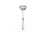 White gold Fancy Pink Radiant  Solitaire Diamond Engagement Ring with Four-Prong Setting on a Classic Band_5