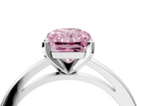 White gold Fancy Pink Radiant  Solitaire Diamond Engagement Ring with Four-Prong Setting on a Classic Band_7