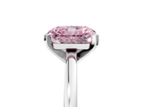 White gold Fancy Pink Radiant  Solitaire Diamond Engagement Ring with Four-Prong Setting on a Classic Band_8