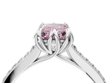 White gold Fancy Pink Radiant  Solitaire Diamond Engagement Ring with Pave Band and Six-Prong Setting_24
