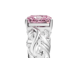 White gold Fancy Pink Radiant  Solitaire Diamond Leaf Vine Band with Prong Setting_47