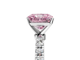 White gold Fancy Pink Radiant  Solitaire Diamond Pavé Band with Four-Prong Setting_33